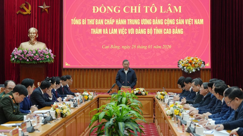 Tổng Bí thư Tô Lâm làm việc với Ban Chấp hành Tỉnh uỷ Cao Bằng