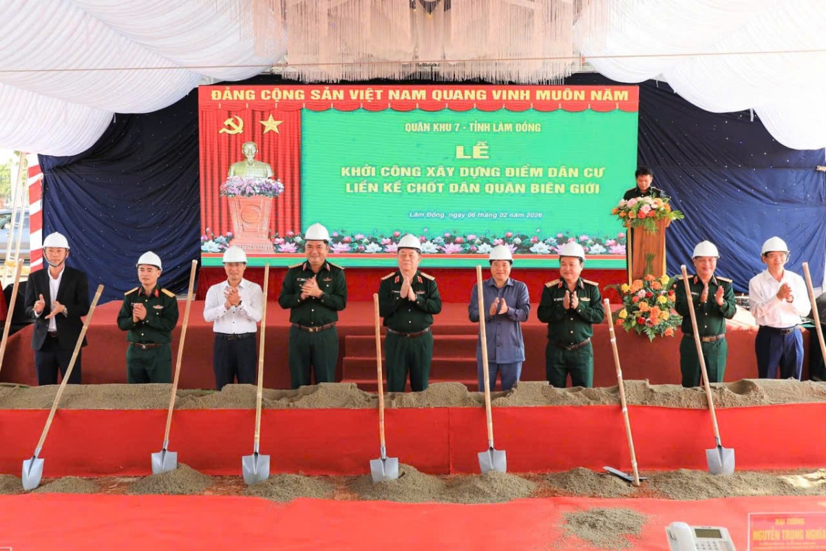 Lâm Đồng: Khởi công điểm dân cư liền kề chốt dân quân biên giới tại xã Quảng Trực