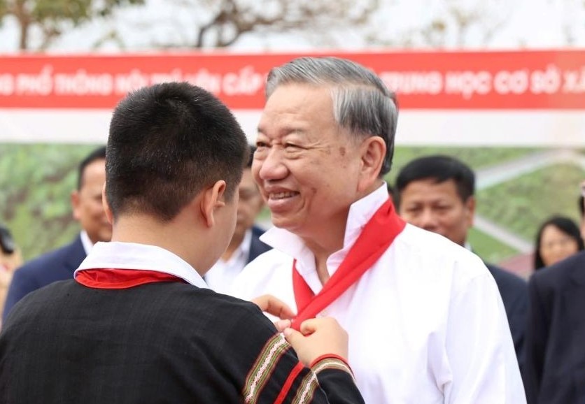 Tổng Bí thư Tô Lâm dự Lễ khởi công Trường phổ thông nội trú liên cấp tại xã Ea Rốk