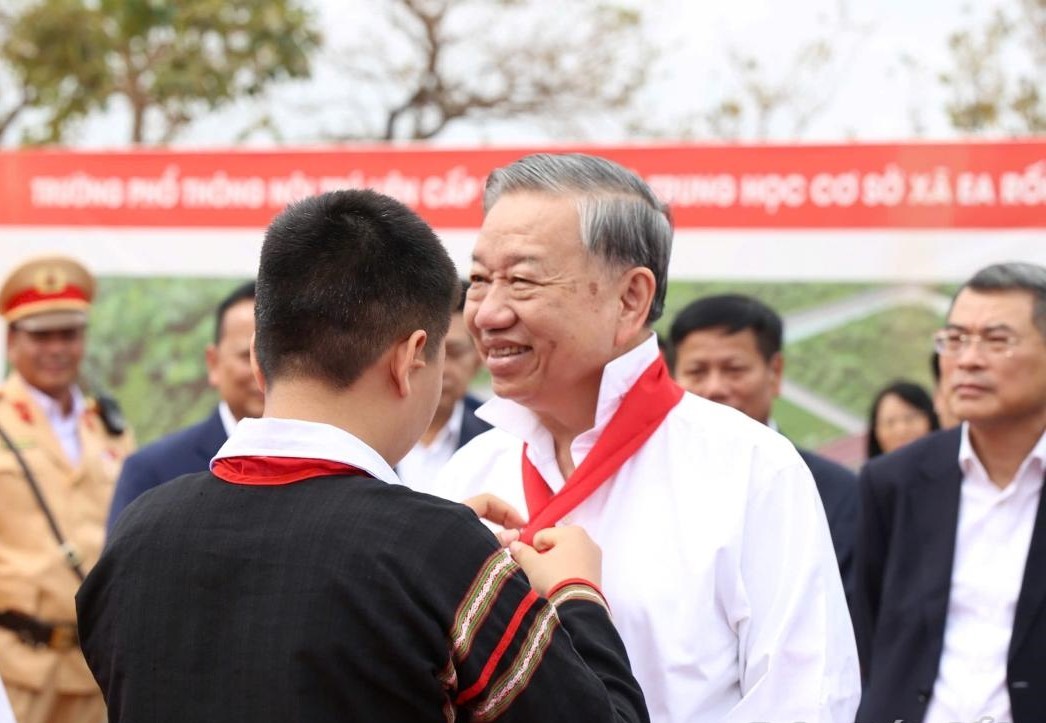 Tổng Bí thư Tô Lâm dự Lễ khởi công Trường phổ thông nội trú liên cấp tại xã Ea Rốk