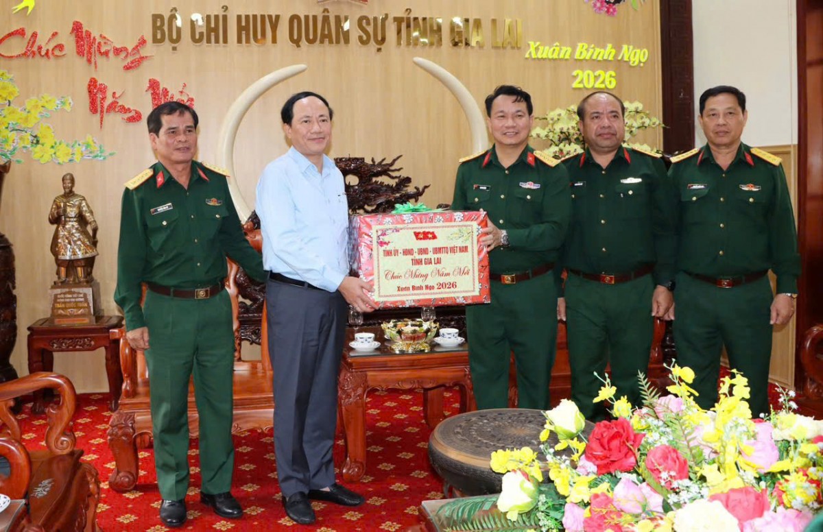 Chủ tịch UBND tỉnh Gia Lai Phạm Anh Tuấn thăm, chúc Tết các đơn vị lực lượng vũ trang