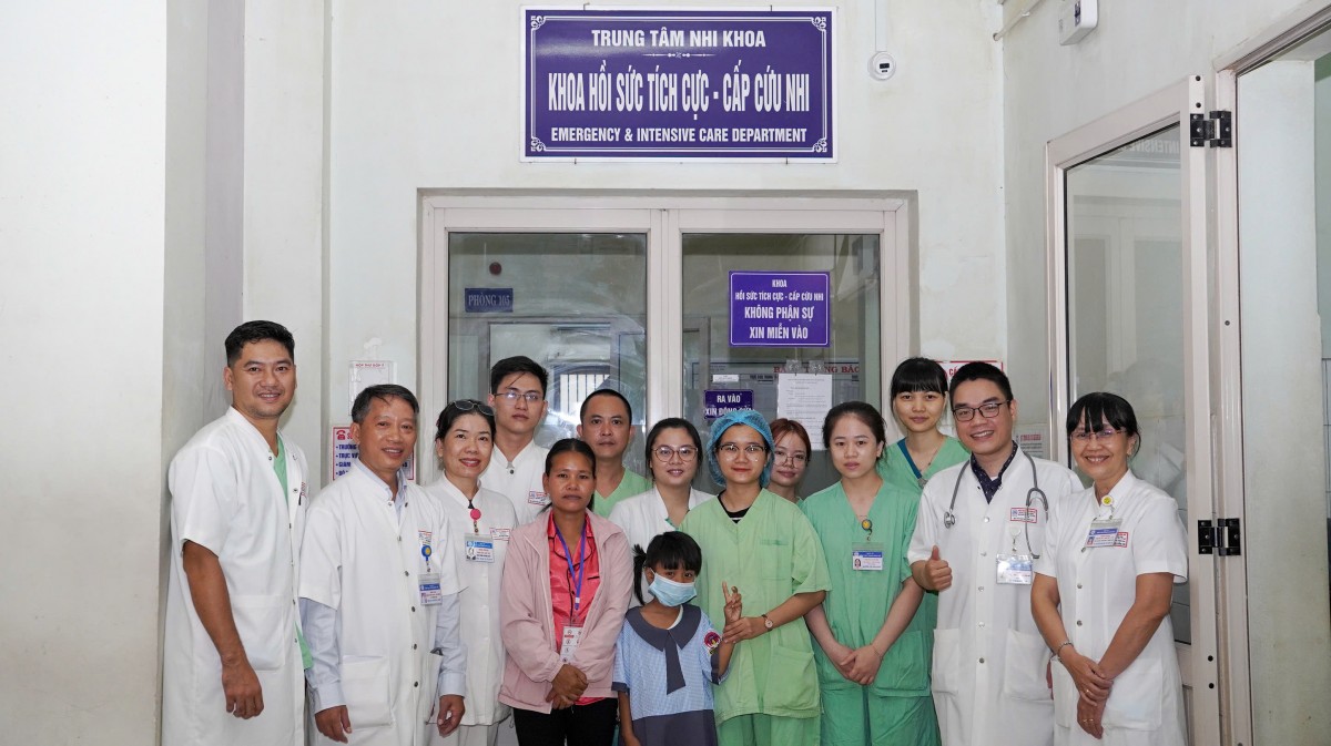 Cháu bé đã hồi phục sau thời gian điều trị tại BVTW Huế.