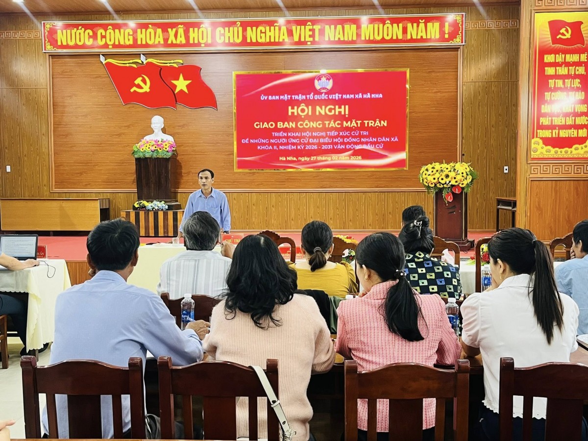 Hội nghị triển khai, rà soát công tác chuẩn bị bầu cử tại xã Hà Nha (TP Đà Nẵng).