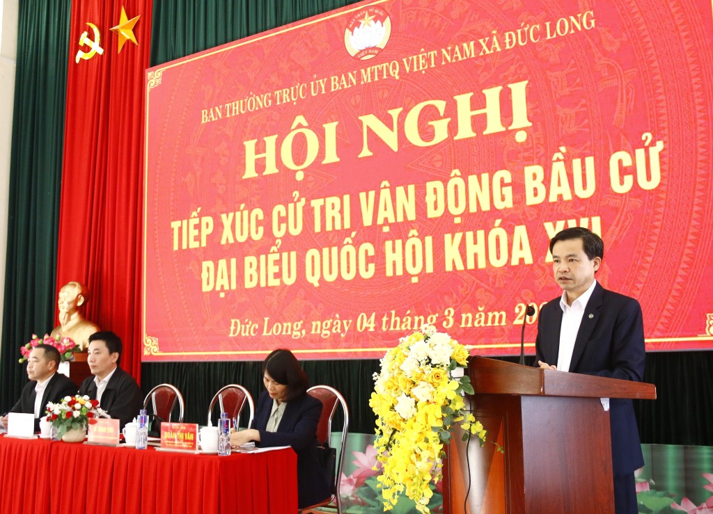 Cao Bằng: Ứng cử viên đại biểu Quốc hội khóa XVI tiếp xúc cử tri, vận động bầu cử tại các xã Đức Long, Lý Bôn, Hưng Đạo, Huy Giáp