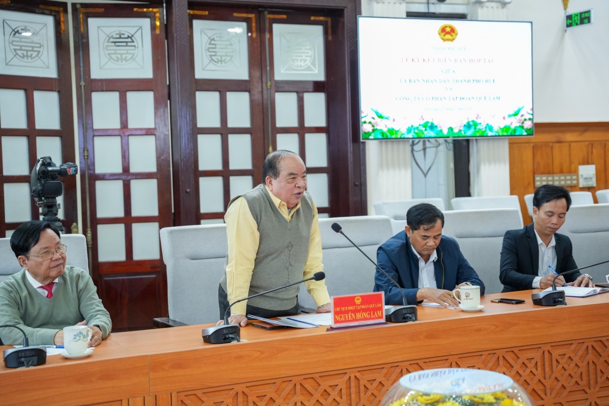 Ông Nguyễn Hồng Lam, Chủ tịch Hội đồng quản trị Công ty Cổ phần Tập đoàn Quế Lâm