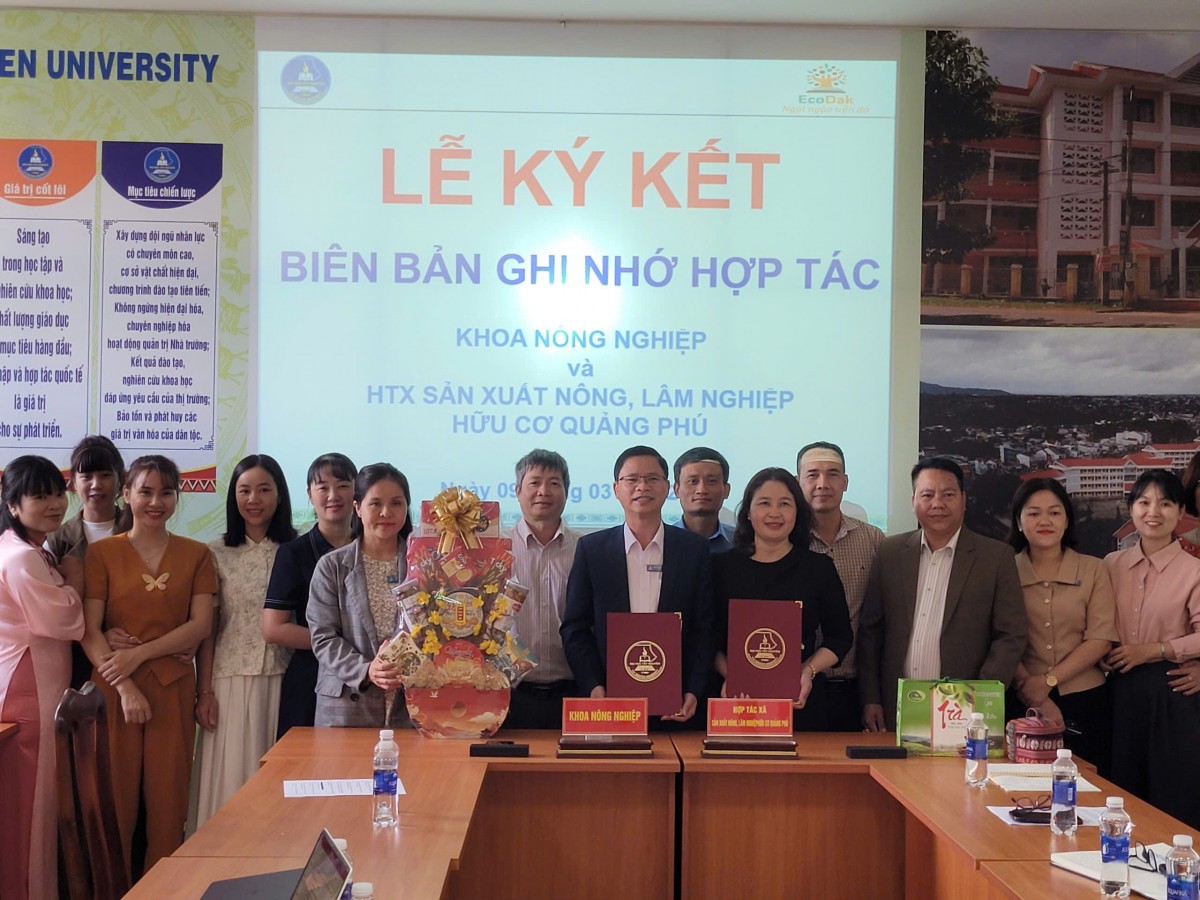 Đại học Tây Nguyên và HTX Quảng Phú bắt tay đào tạo nguồn nhân lực nông nghiệp hữu cơ
