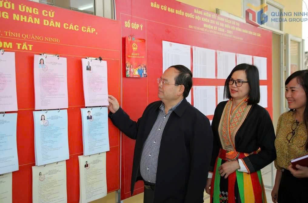 Lãnh đạo tỉnh Quảng Ninh kiểm tra công tác chuẩn bị bầu cử tại xã Thống Nhất