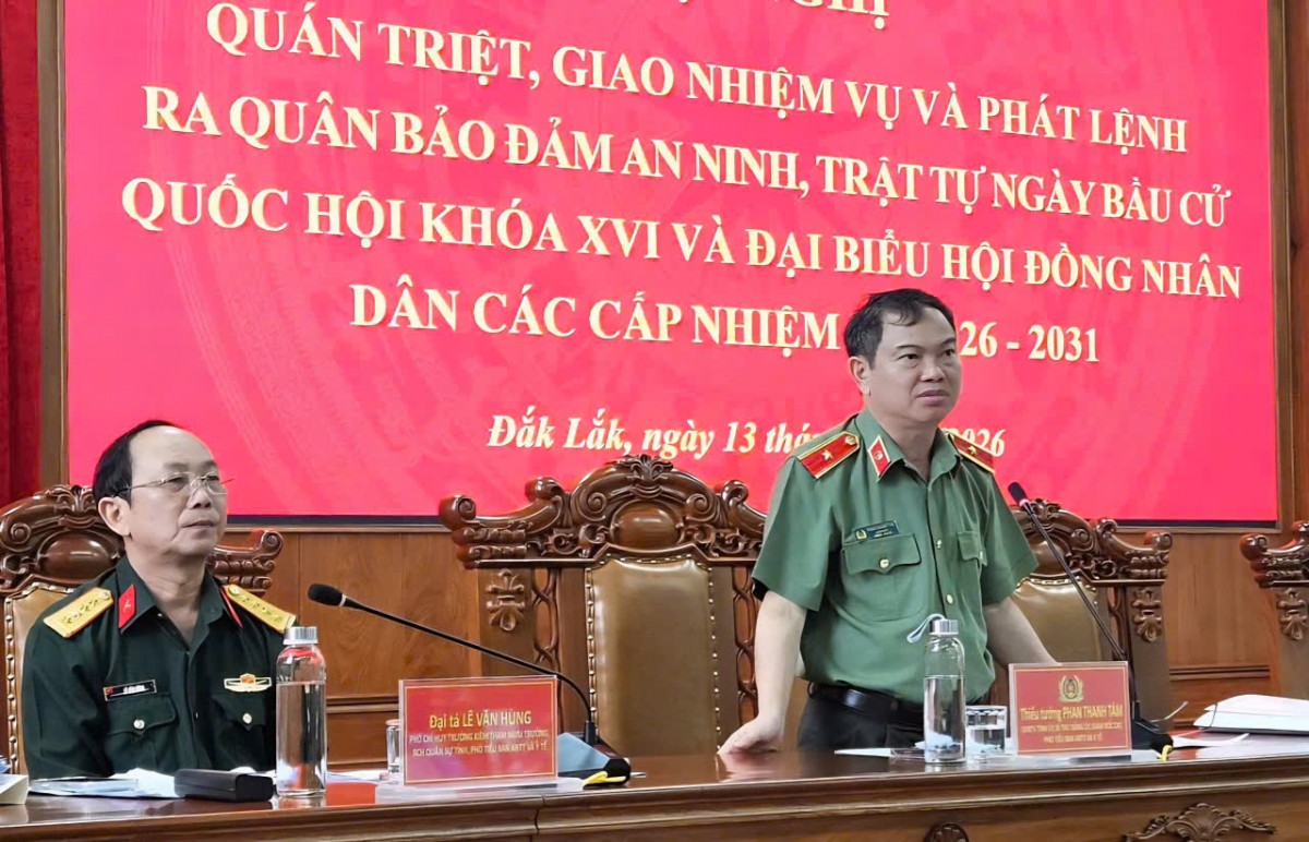 Công an tỉnh Đắk Lắk ra quân bảo đảm an ninh trật tự cho ngày bầu cử