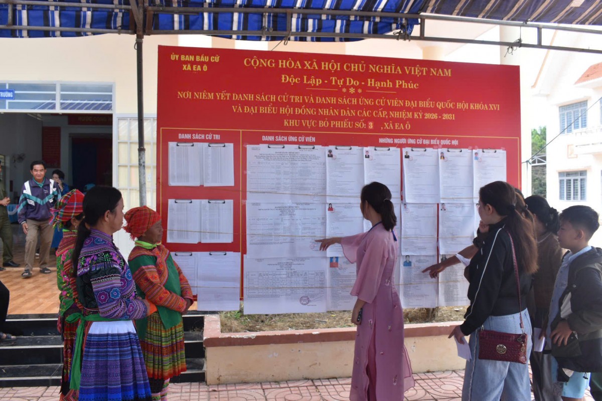 Đắk Lắk: Không khí rộn ràng, phấn khởi tại điểm bầu cử số 11