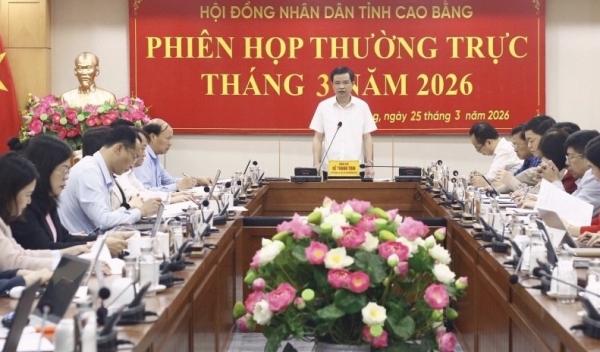 Thường trực HĐND tỉnh Cao Bằng tiến hành phiên họp tháng 3/2026