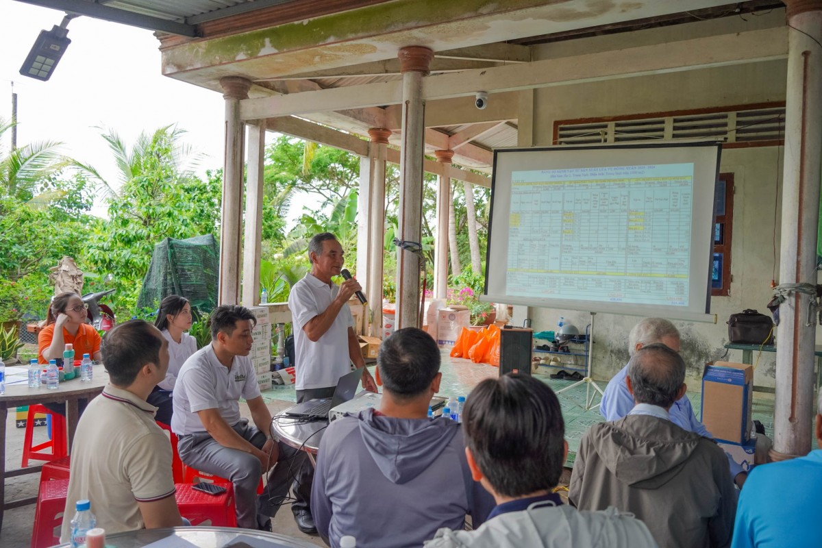 HTX Tấn Đạt tổng kết mô hình canh tác lúa giảm chi phí, hướng tới phát thải thấp