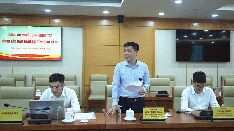 Công bố quyết định kiểm tra công tác đấu thầu tại tỉnh Cao Bằng