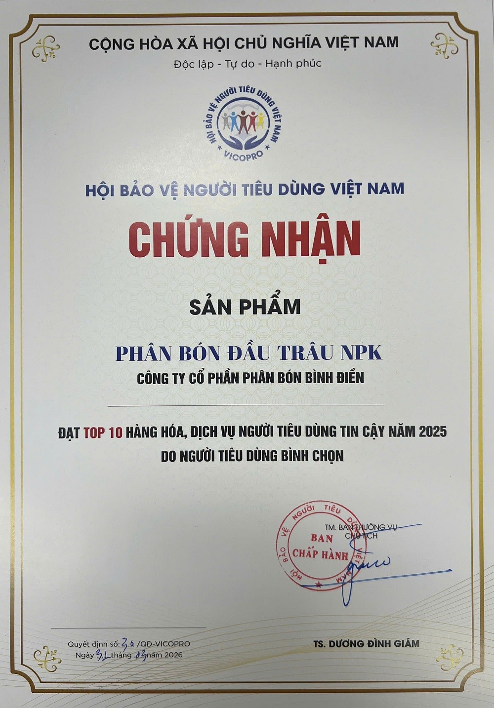 Thương hiệu Phân bón Đầu Trâu: Khẳng định vị thế từ niềm tin người tiêu dùng