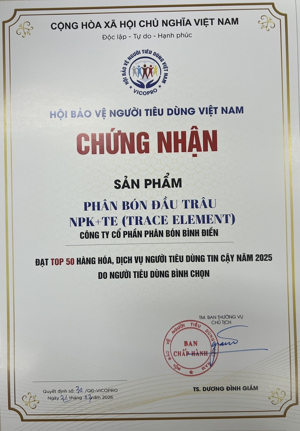 Thương hiệu Phân bón Đầu Trâu: Khẳng định vị thế từ niềm tin người tiêu dùng