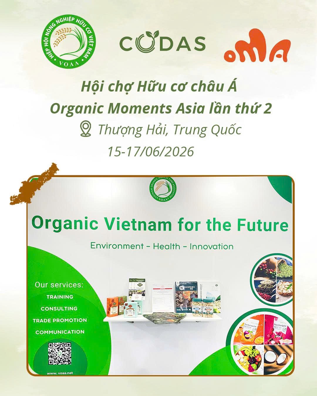 Doanh nghiệp hữu cơ Việt Nam được mời tham gia Organic Moments Asia 2026 tại Thượng Hải