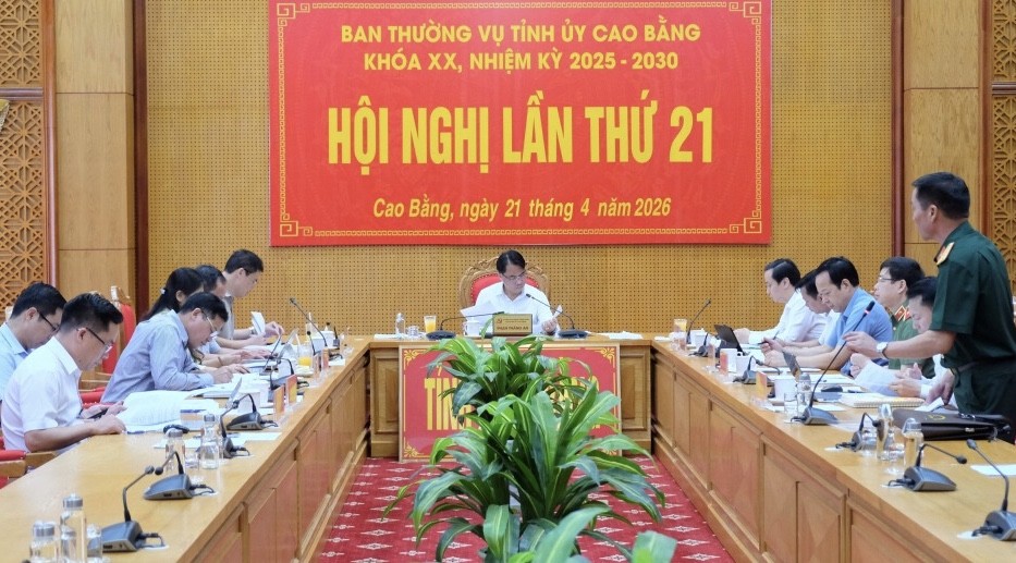 Hội nghị lần thứ 21 Ban Thường vụ Tỉnh ủy Cao Bằng khóa XX