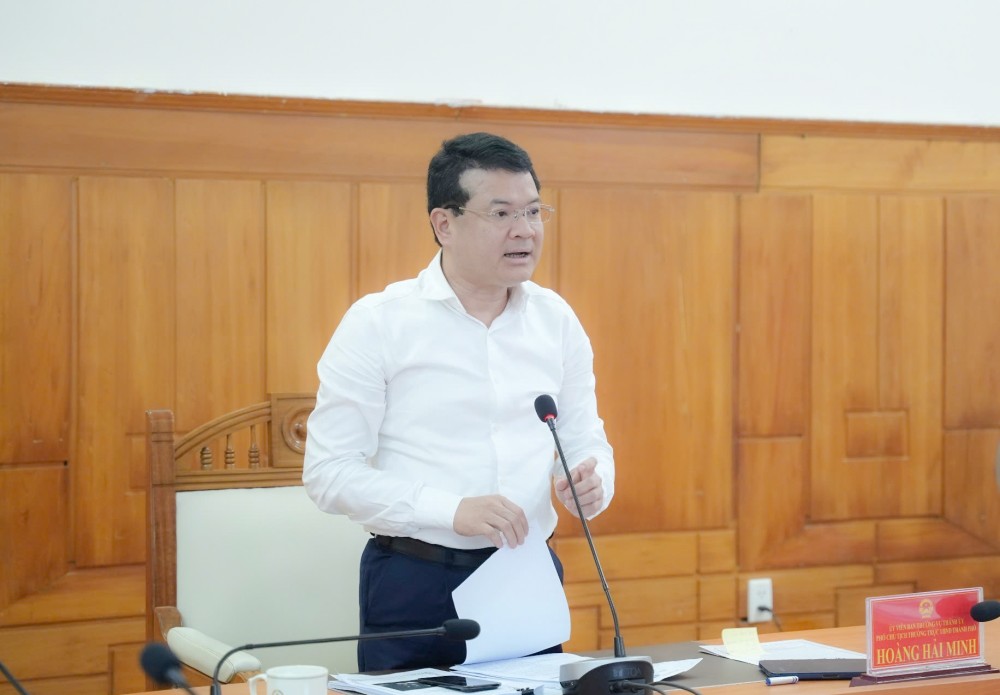 Phó Chủ tịch Thường trực UBND thành phố Hoàng Hải Minh phát biểu chỉ đạo tại hội nghị