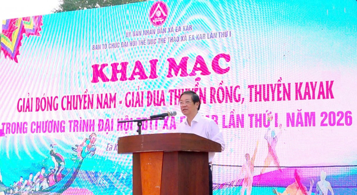 Đắk Lắk: Xã Ea Kar khai mạc Đại hội Thể dục Thể thao lần thứ I năm 2026