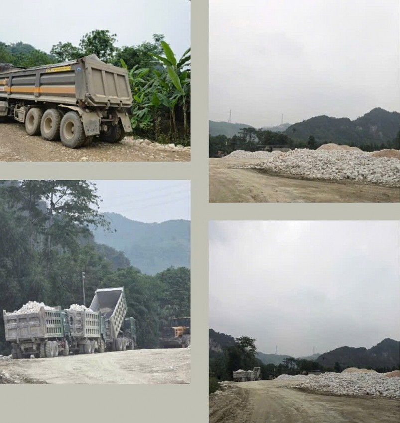 Lào Cai: Bãi tập kết vật liệu của Công ty Marble Việt Nam ngang nhiên hoạt động bất chấp lệnh cấm