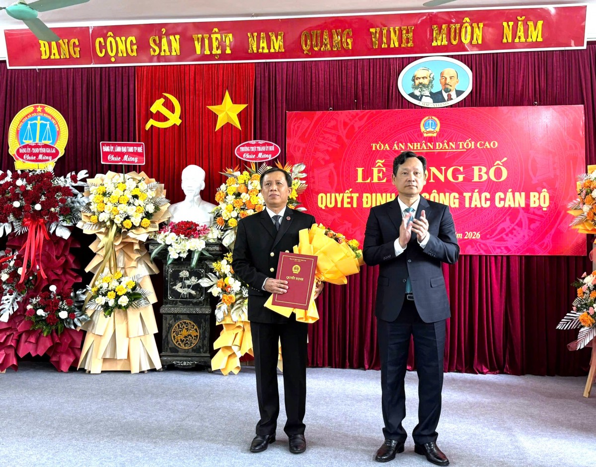 Đồng chí Đặng Quốc Lộc được bổ nhiệm giữ chức vụ Chánh án TAND Tp. Huế