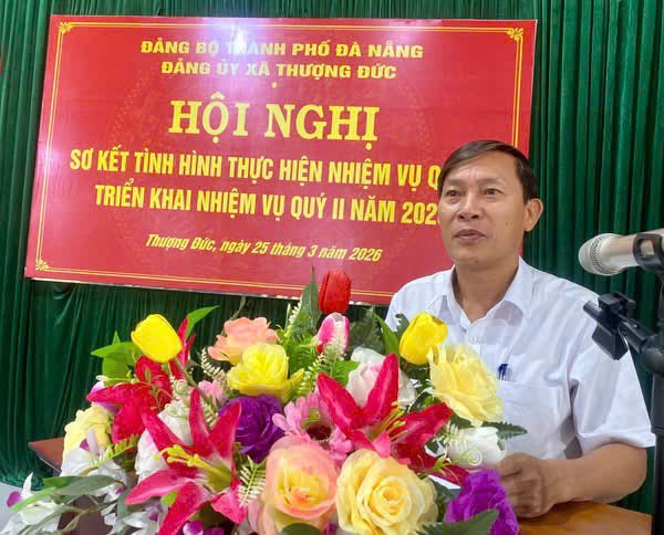Bí thư xã Thượng Đức Đặng Văn Kỳ nhấn mạnh quyết tâm hoàn thành nhiệm vụ năm 2026