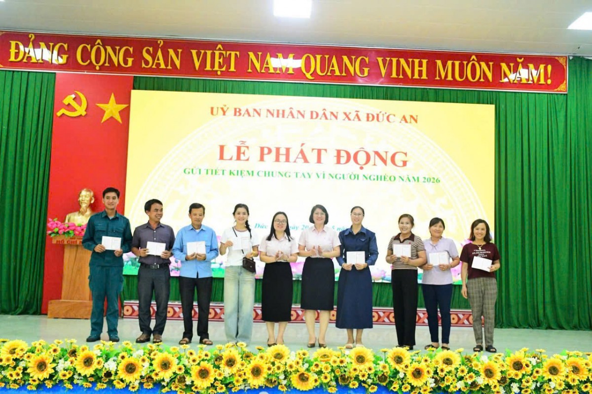 Xã Đức An phát động Chương trình “Gửi tiết kiệm chung tay vì người nghèo” năm 2026