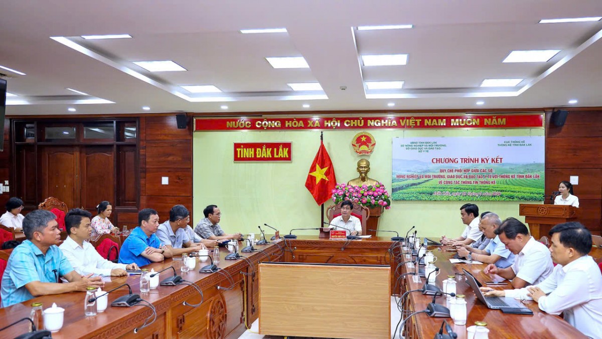 Đắk Lắk ký kết quy chế phối hợp, chia sẻ thông tin thống kê giữa các sở, ngành
