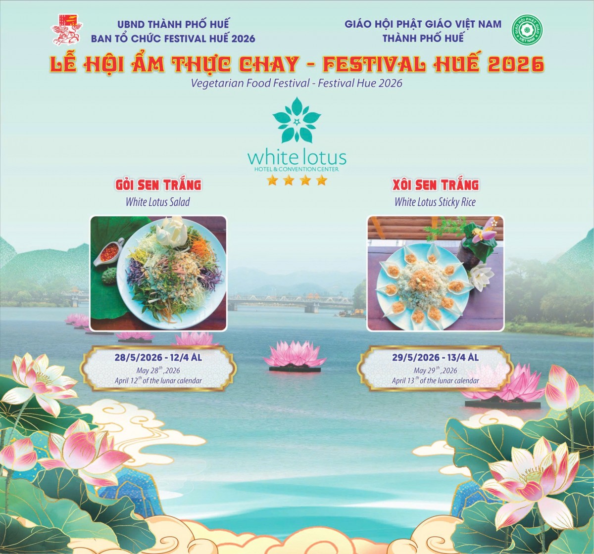 Bảy đóa sen trên sông Hương - thông điệp hoà bình, nhân văn mùa Phật đản Phật lịch 2570