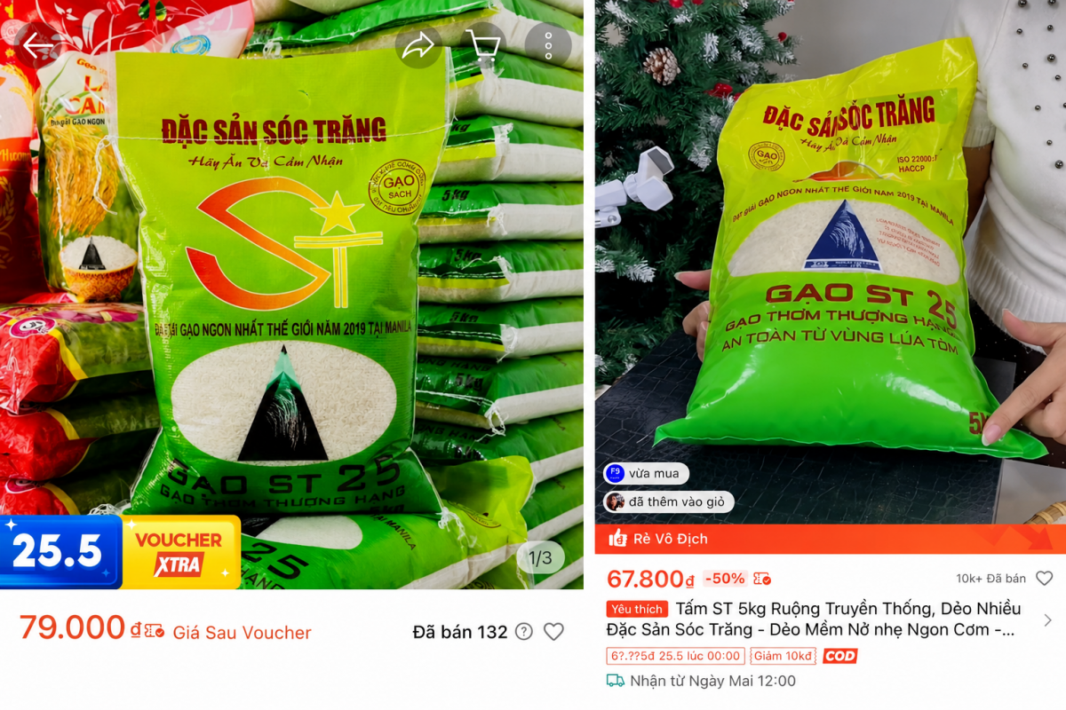 “Ma trận” gạo ST25 online, giá rẻ bất thường khiến người mua hoang mang