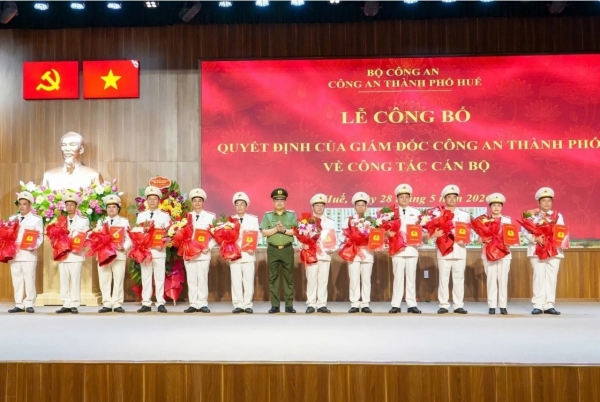 Công an Tp. Huế kiện toàn đội ngũ chỉ huy ở các đơn vị nghiệp vụ trọng điểm
