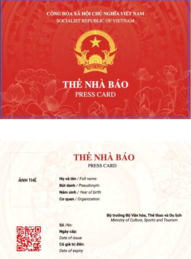 Bộ Văn hóa, Thể thao và Du lịch công bố mẫu thẻ nhà báo 2026