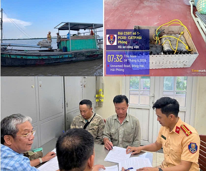 Hải Phòng: Ngăn chặn 2 trường hợp khai thác thủy sản bằng kích điện trên sông