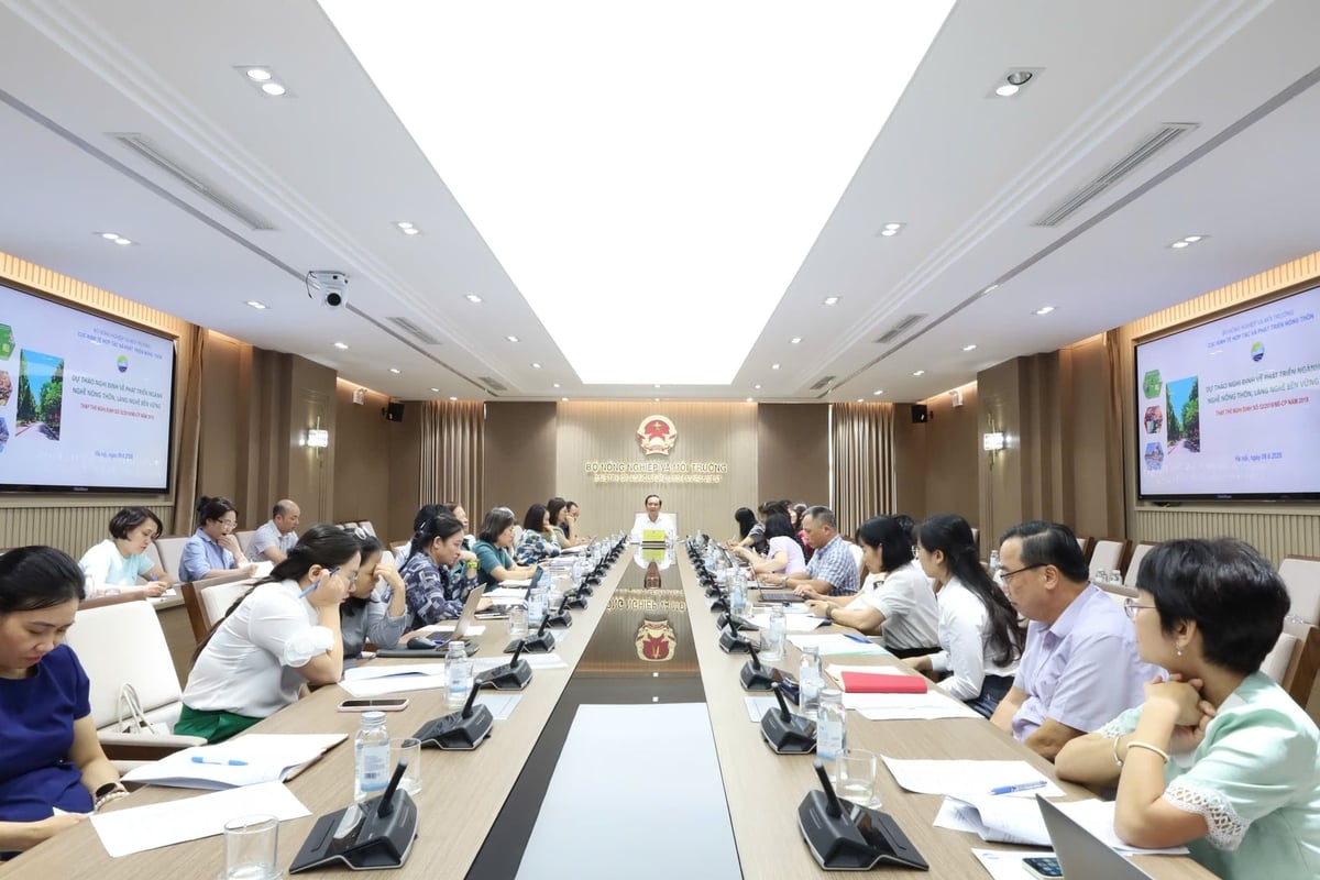 Toàn cảnh cuộc họp lấy ý kiến về dự thảo Nghị định về phát triển ngành nghề nông thôn, làng nghề bền vững diễn ra chiều ngày 9/6. Ảnh: Hồng Ngọc.