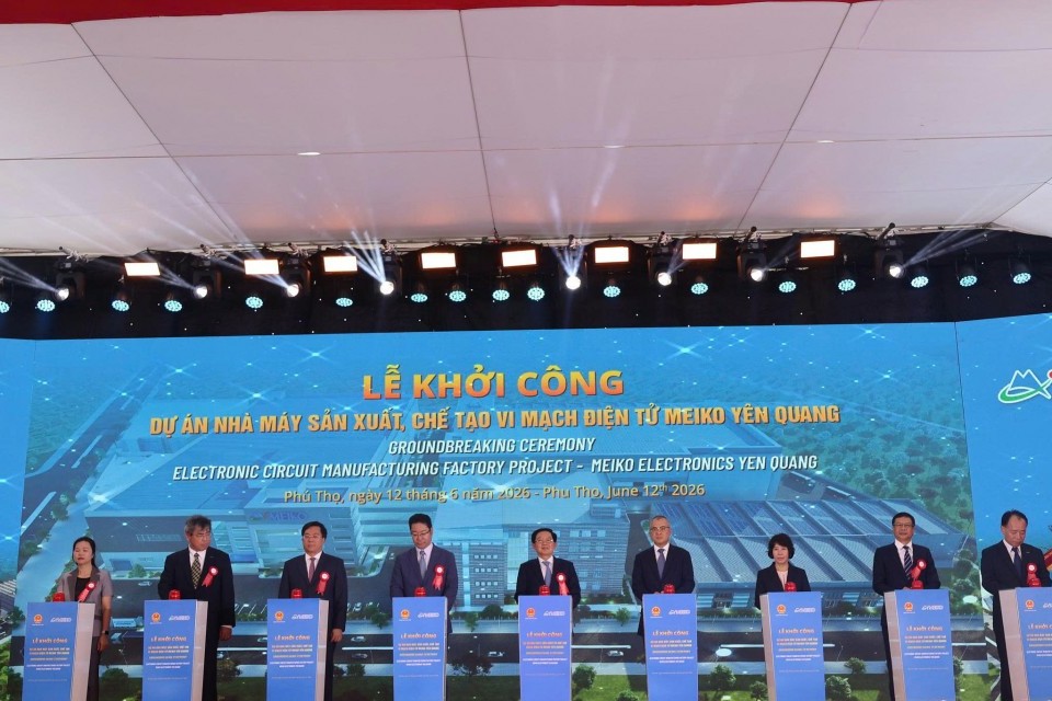 Phú Thọ:  Khởi công Dự án Nhà máy sản xuất, chế tạo vi mạch điện tử Meiko Yên Quang với tổng vốn đầu tư hơn 13.193 tỉ đồng.