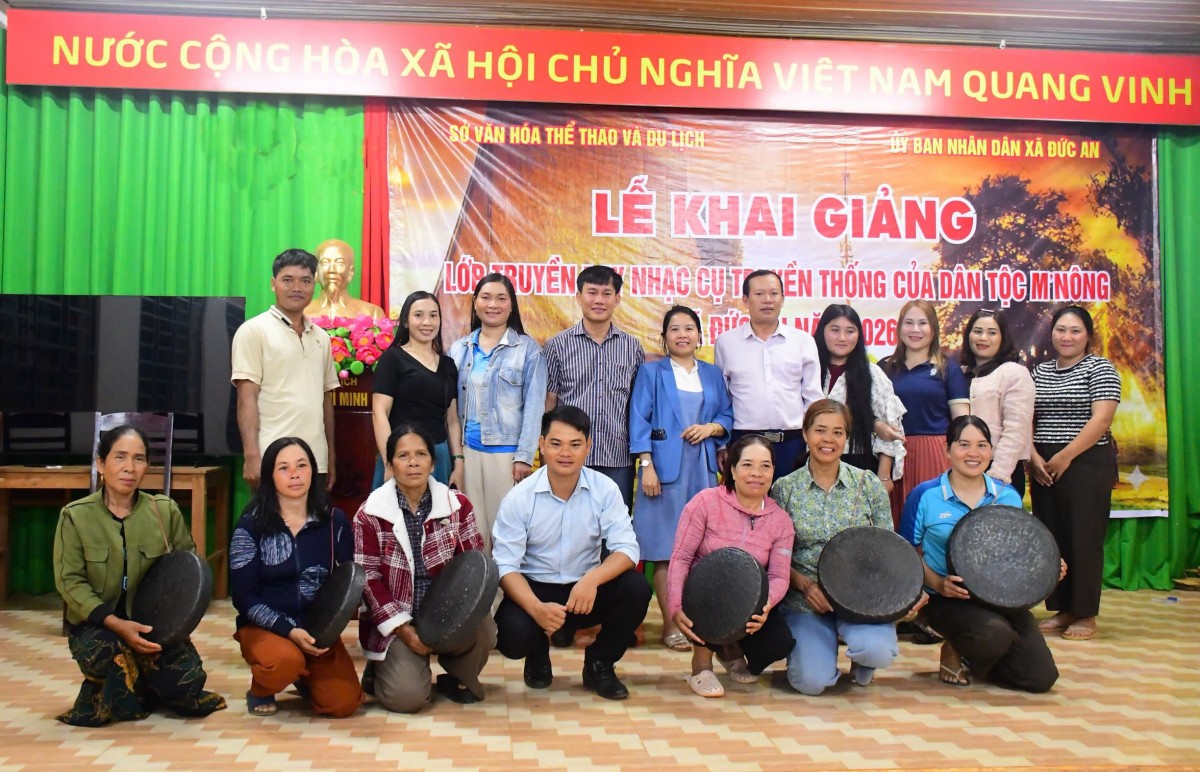 Lâm Đồng: Khai giảng lớp truyền dạy nhạc cụ truyền thống dân tộc M’Nông năm 2026