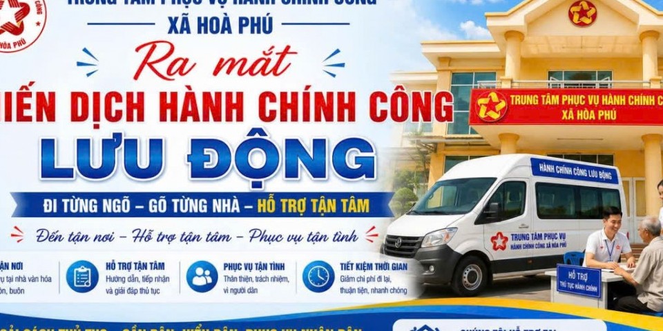 Đắk Lắk: Xã Hòa Phú ra mắt chiến dịch hành chính công lưu động phục vụ người dân tận nơi