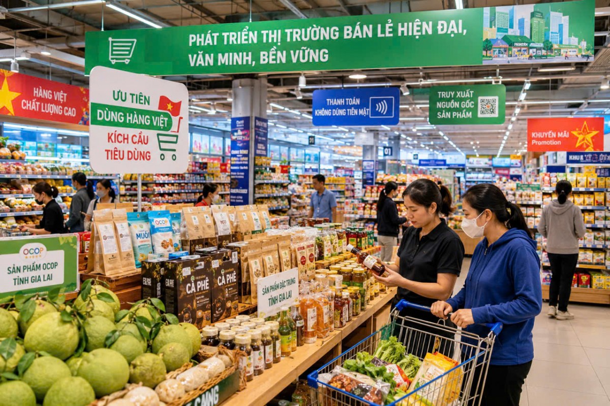 Gia Lai triển khai Chiến lược phát triển thị trường bán lẻ đến năm 2030, tầm nhìn 2050