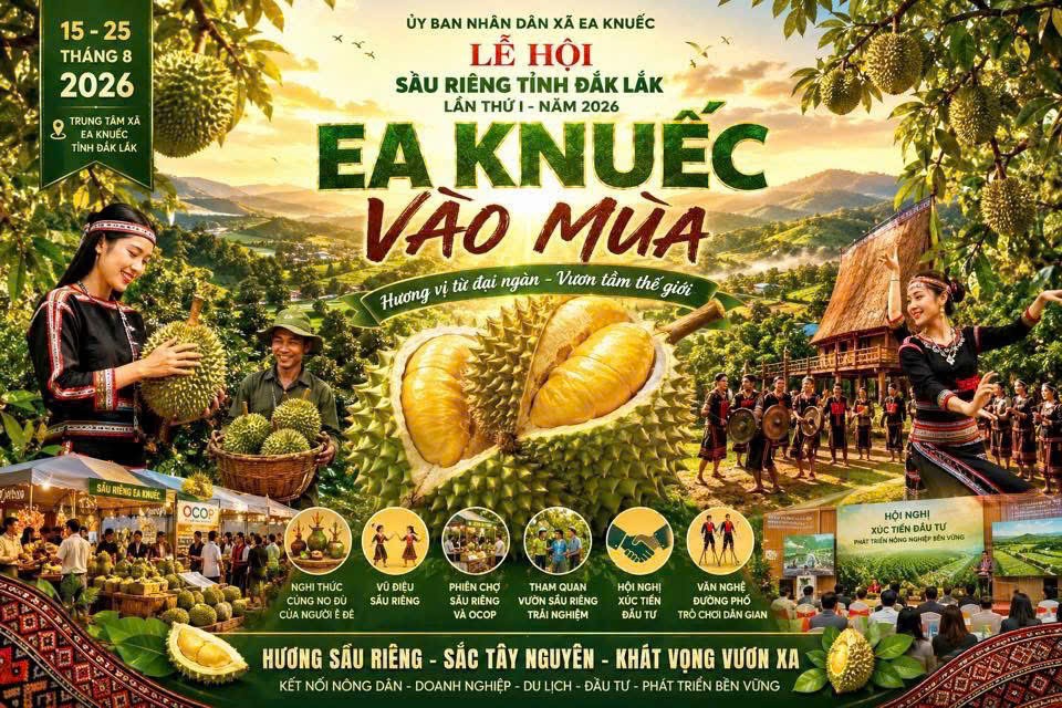 Sôi động chuỗi hoạt động hưởng ứng Lễ hội Sầu riêng Đắk Lắk lần thứ I năm 2026
