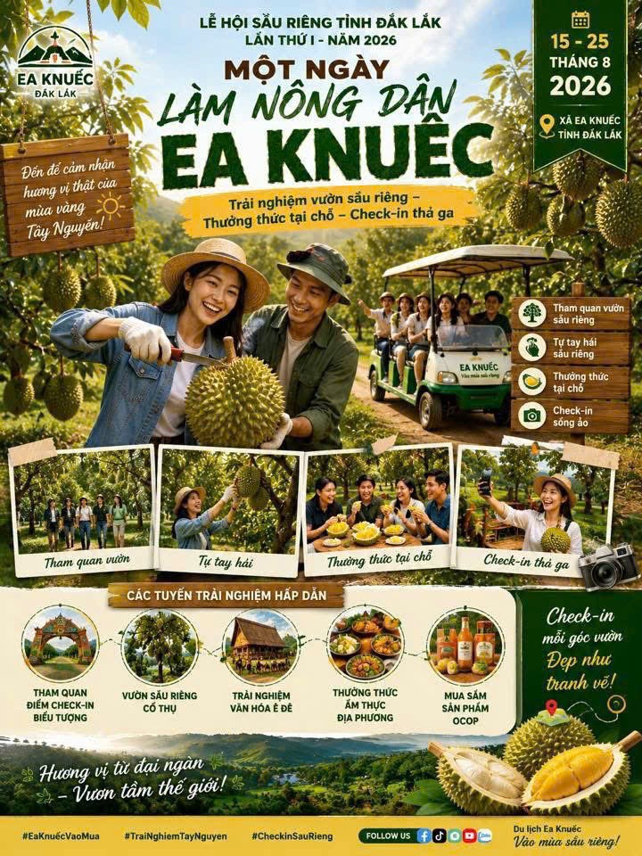 Sôi động chuỗi hoạt động hưởng ứng Lễ hội Sầu riêng Đắk Lắk lần thứ I năm 2026