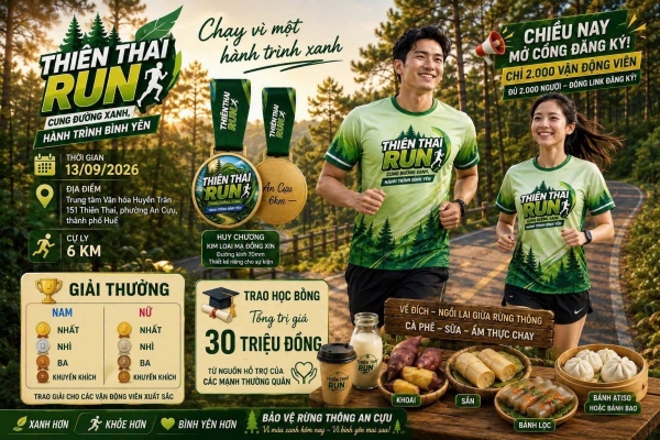 Tp. Huế: Chuẩn bị tổ chức chương trình Thiên Thai Run – Cung đường xanh, hành trình bình yên