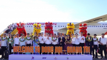 Quảng Trị: Đón chuyến bay đầu tiên từ Cam Ranh (Khánh Hòa) đến Cảng Hàng không Đồng Hới