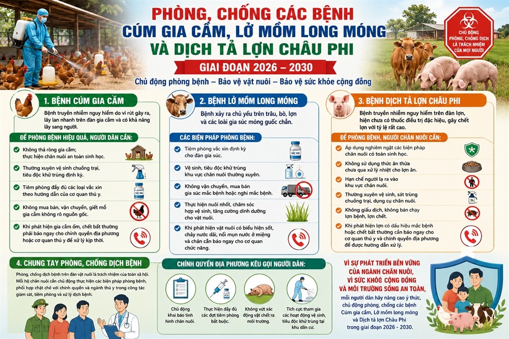 Tp. Huế chủ động phòng, chống dịch bệnh động vật, bảo vệ sức khỏe cộng đồng