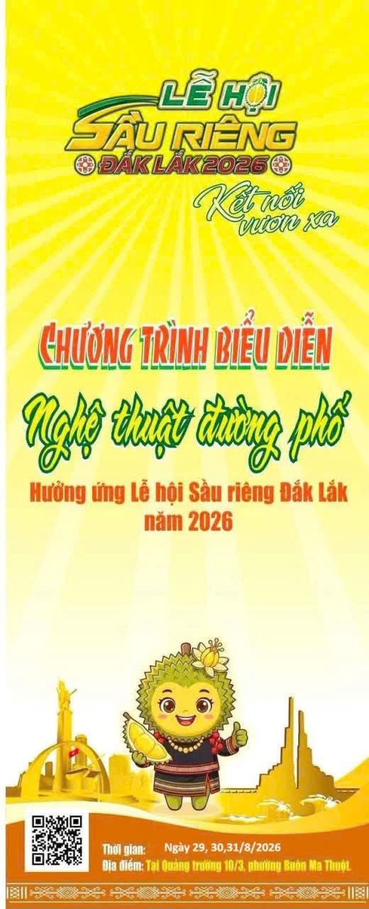 Dời lịch biểu diễn nghệ thuật đường phố hưởng ứng Lễ hội Sầu riêng đến cuối tháng 8/2026