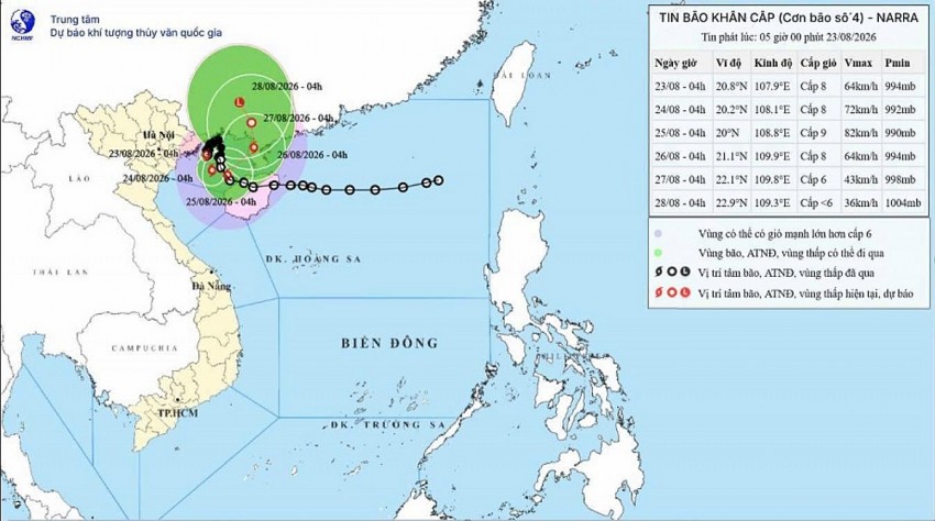 Cập nhật mới nhất bão số 4: Di chuyển chậm, nguy cơ mưa lớn kéo dài