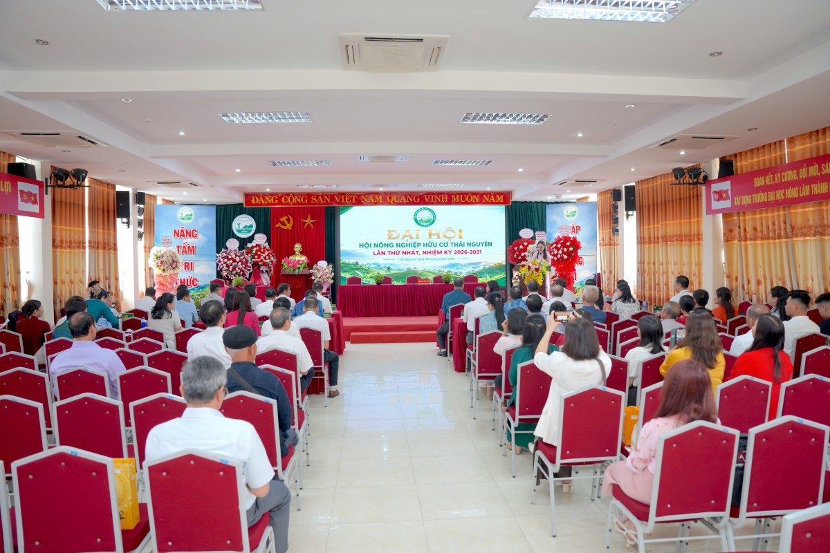 Toàn cảnh Đại hội Hội Nông nghiệp hữu cơ Thái Nguyên lần thứ nhất, nhiệm kỳ 2026 - 2031.