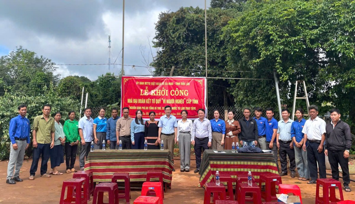 Xã Ea Hiao khởi công xây dựng 6 nhà Đại đoàn kết giúp hộ khó khăn ổn định cuộc sống mới