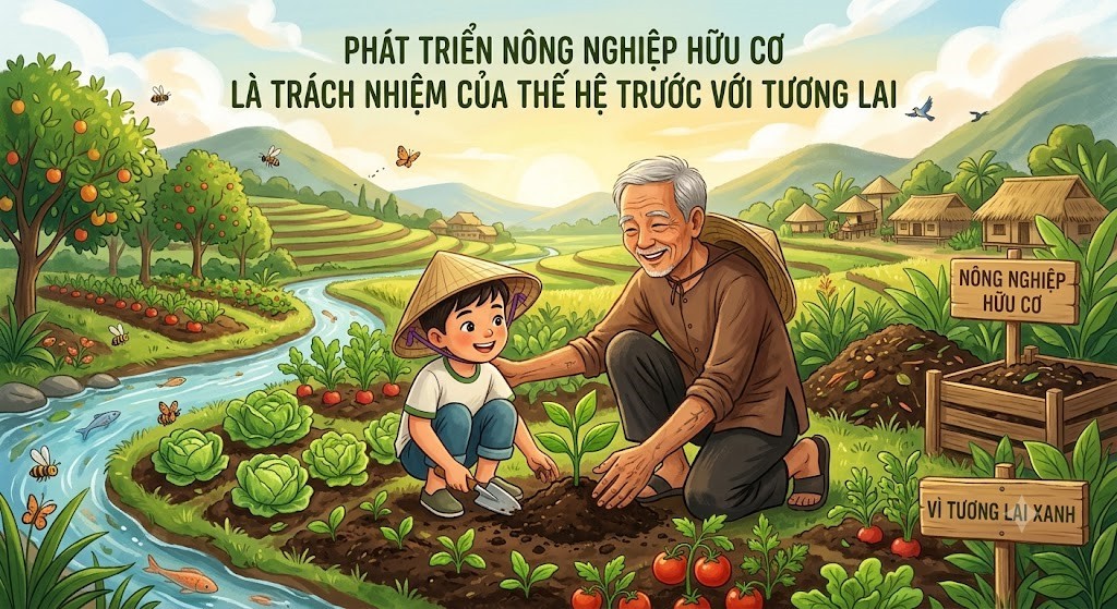 Phát triển nông nghiệp hữu cơ là trách nhiệm của thế hệ trước với tương lai