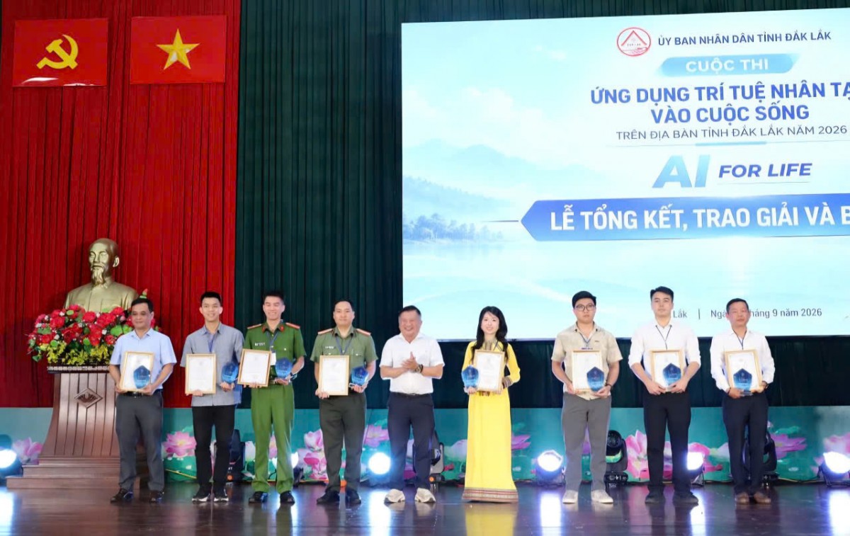 Đắk Lắk trao giải Cuộc thi AI for Life, lan tỏa ứng dụng trí tuệ nhân tạo vào đời sống