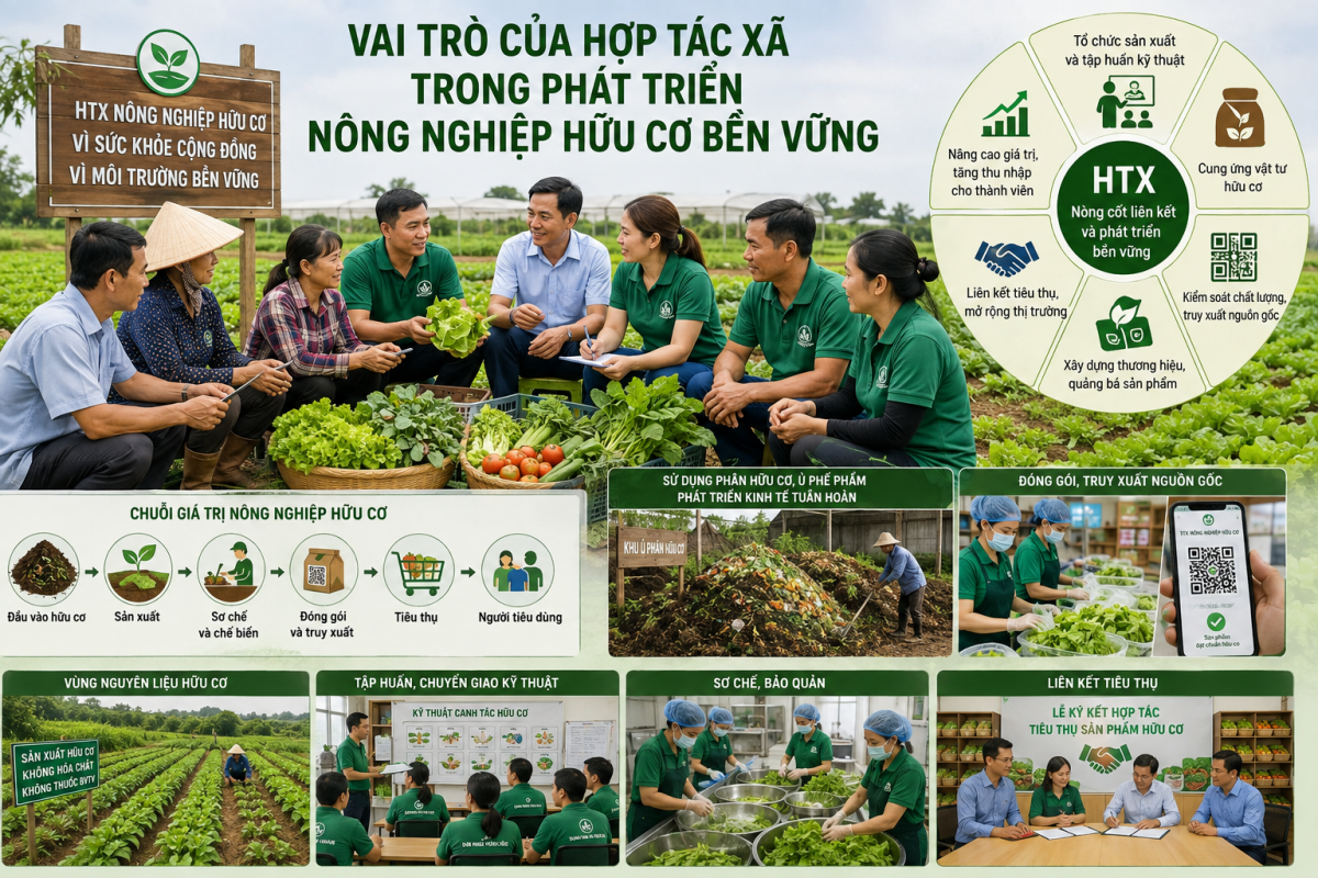 Vai trò của Hợp tác xã trong phát triển nông nghiệp hữu cơ bền vững