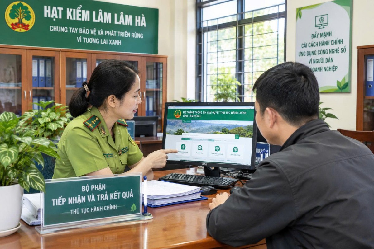 Hạt Kiểm lâm Lâm Hà: 100% hồ sơ thủ tục hành chính được giải quyết đúng hạn